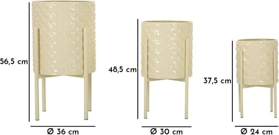 Fém kaspó szett 3 db-os ø 36 cm Betsy – Mauro Ferretti
