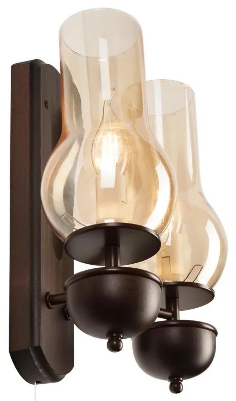 Brilagi - LED Fali lámpa COTTAGE 2xE14/40W/230V bükkfa/barna BG1506+2xBG2273