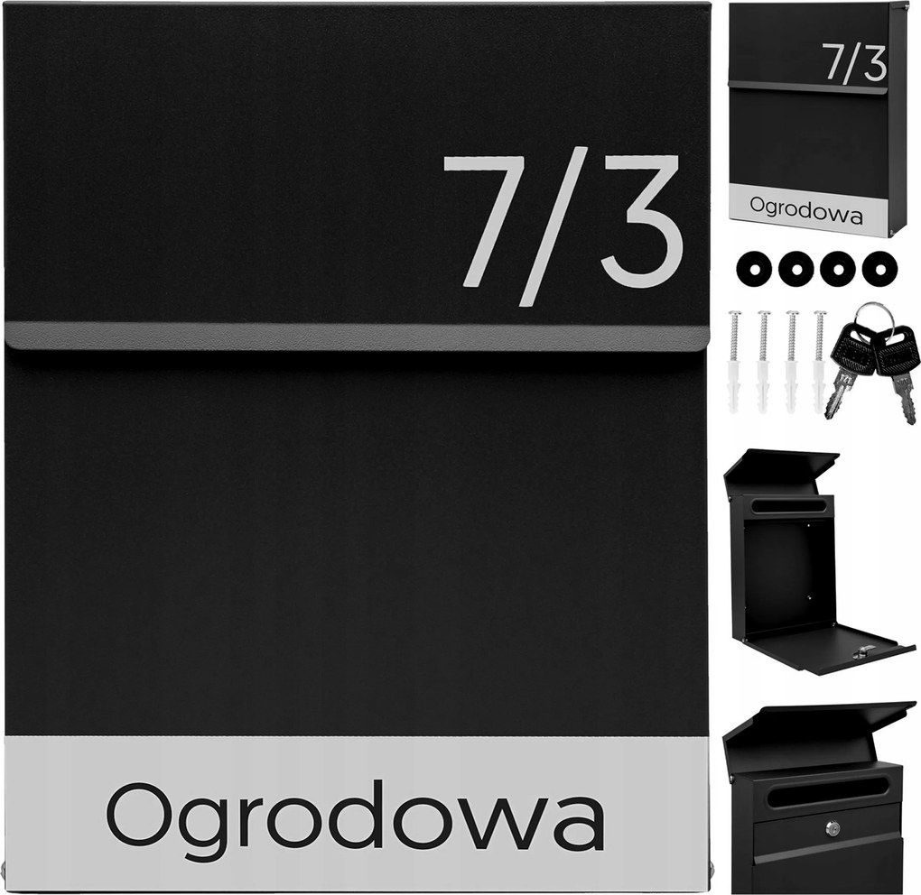 Slim Postaláda Fekete Felirat Minta