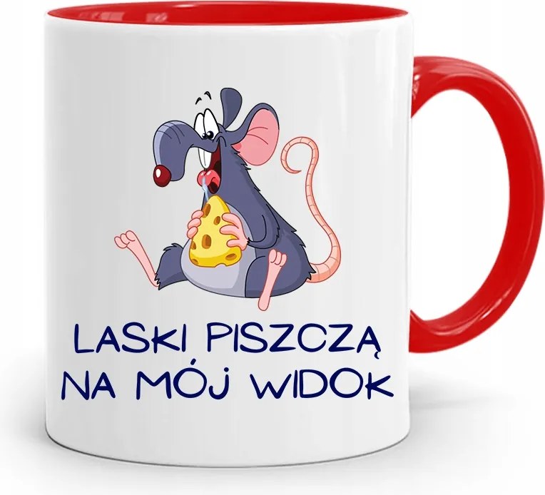 Piros Bögre Ajándék Fiúnak Csajok Sípolnak fényképes nyomattal