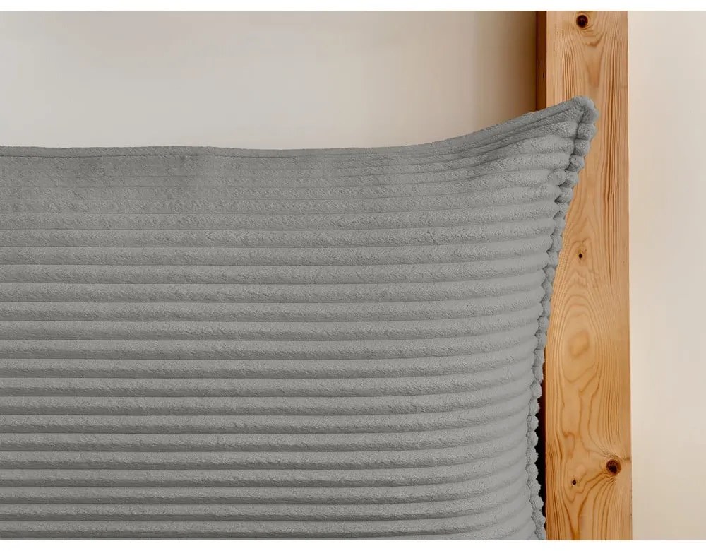 Szürke kárpitozott ágyneműtartós franciaágy ágyráccsal 180x200 cm Jade – Bobochic Paris