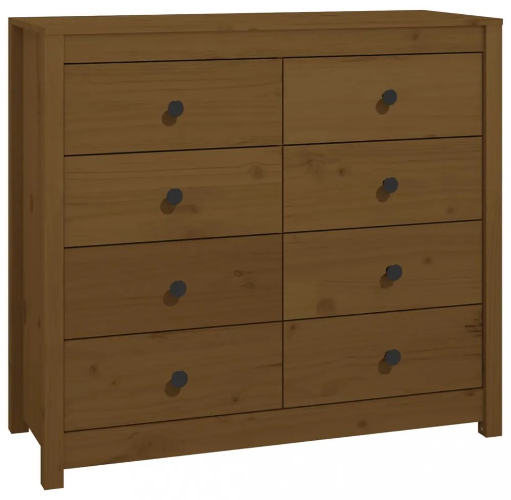 mézbarna tömör fenyőfa kisszekrény 100 x 40 x 90 cm