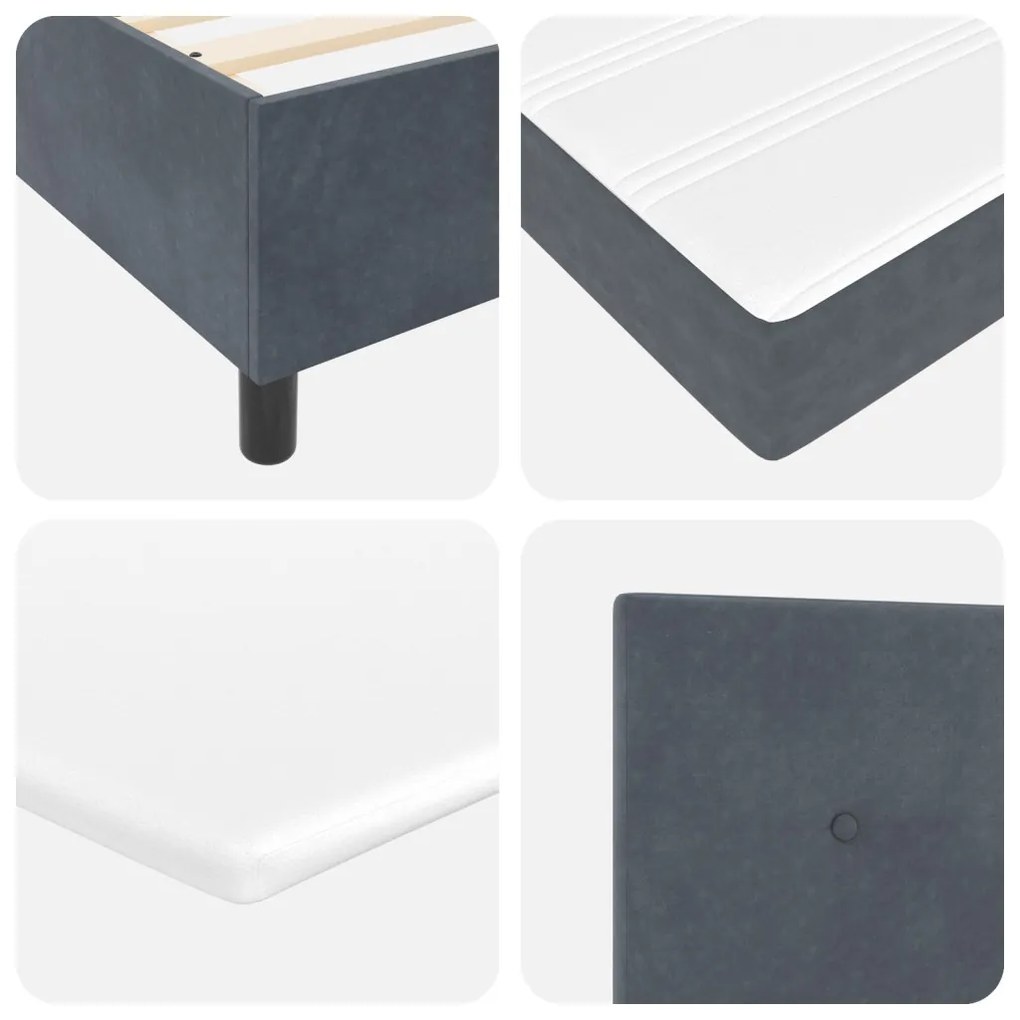 vidaXL Boxspring Ágy Matracokkal Sötétszürke 160x200 cm Bársony