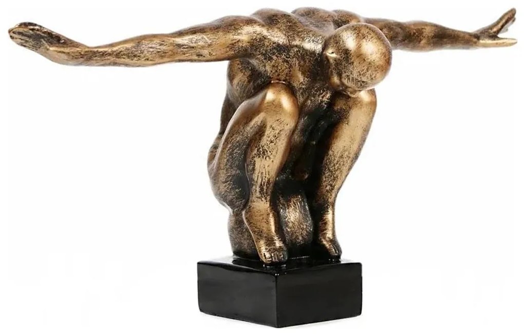 Asztaldísz 25x41x20 cm gyanta/arany patina