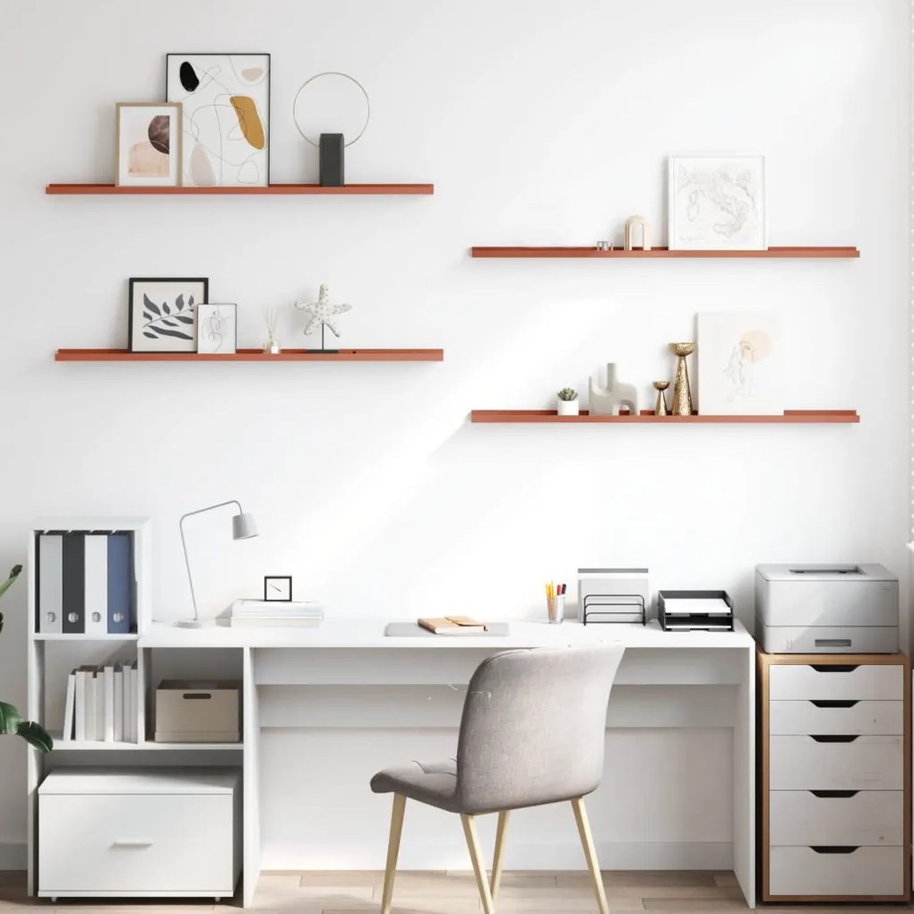 vidaXL Falpolc polcokkal tárolóval 4 pcs Piros 115 x 9 x 3 cm Faanyag