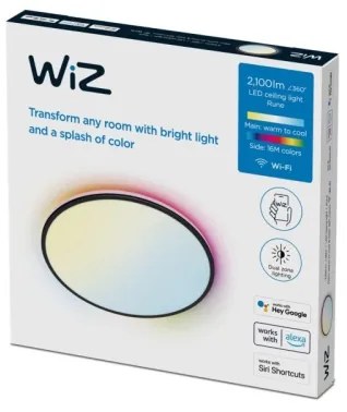 WiZ - LED RGBW Dimmelhető mennyezeti lámpa RUNE LED/21W/230V fekete Wi-Fi