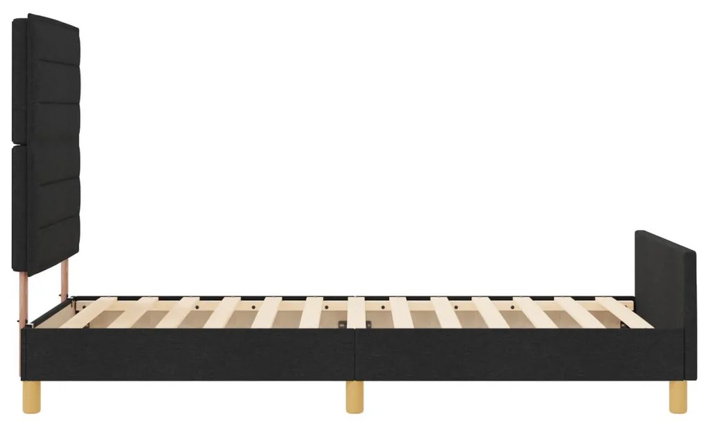 Fekete ágykeret 100x200 cm szövetből