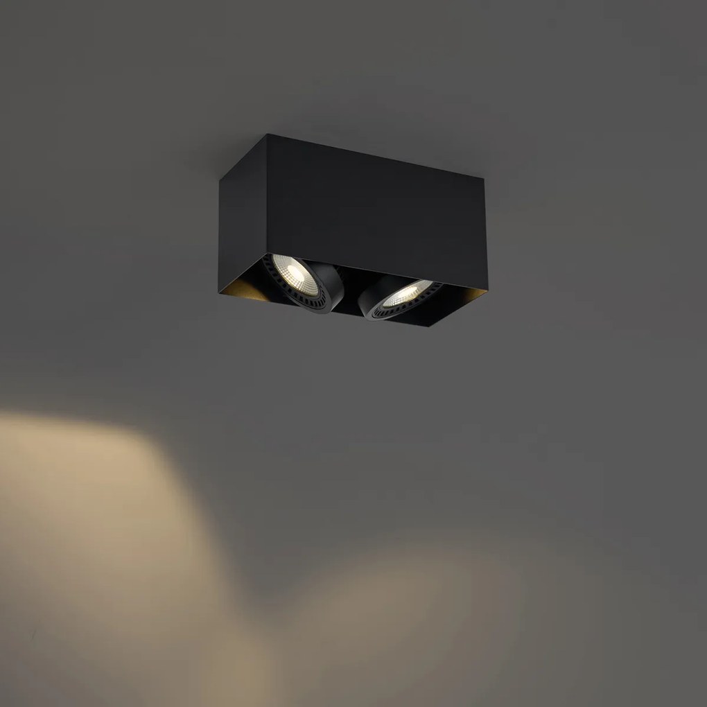 Modern fekete felületre szerelt spotlámpa, dimmelhető LED-del, 2-lámpás - Dionysos