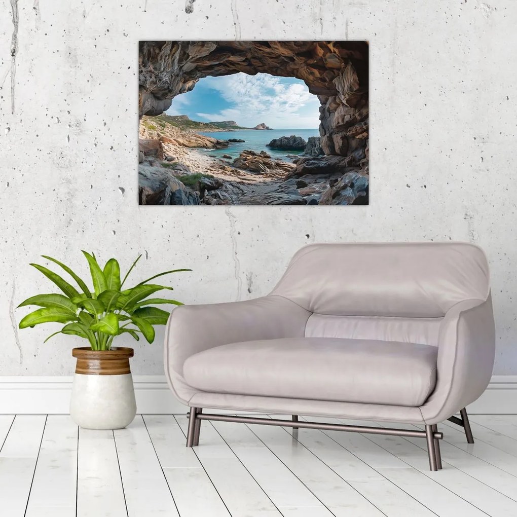 Kép - Barlang a tenger mellett (70x50 cm)