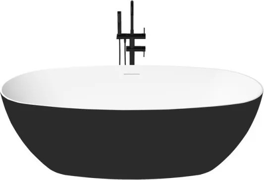 Como szabadonálló kád_80x170_Negro/Blanco Brillo