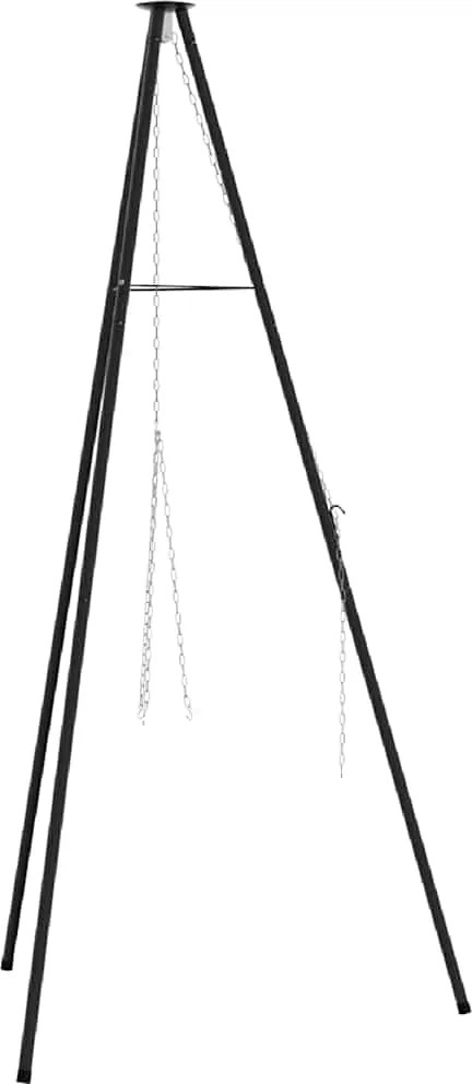 vidaXL Tűzrakó állvány Fekete 92 x 92 x 151,5 cm Acél