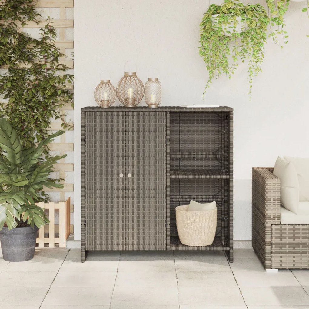 Tárolószekrény Szürke 100x36x102 cm Rattan