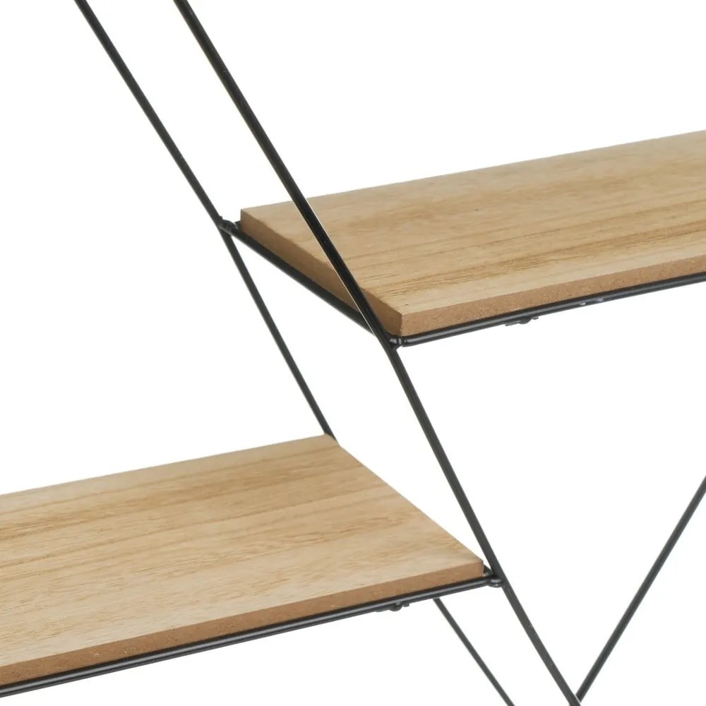 Fekete-natúr színű többszintes fali polc 50 cm – Casa Selección