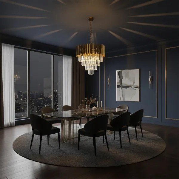 Brilagi - CRISTAL láncos csillár 5×E14/40W/230V, átm. 43 cm