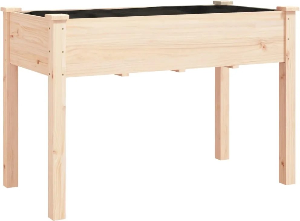 vidaXL tömör fenyőfa kerti ültetőláda béléssel 118 x 59 x 76 cm