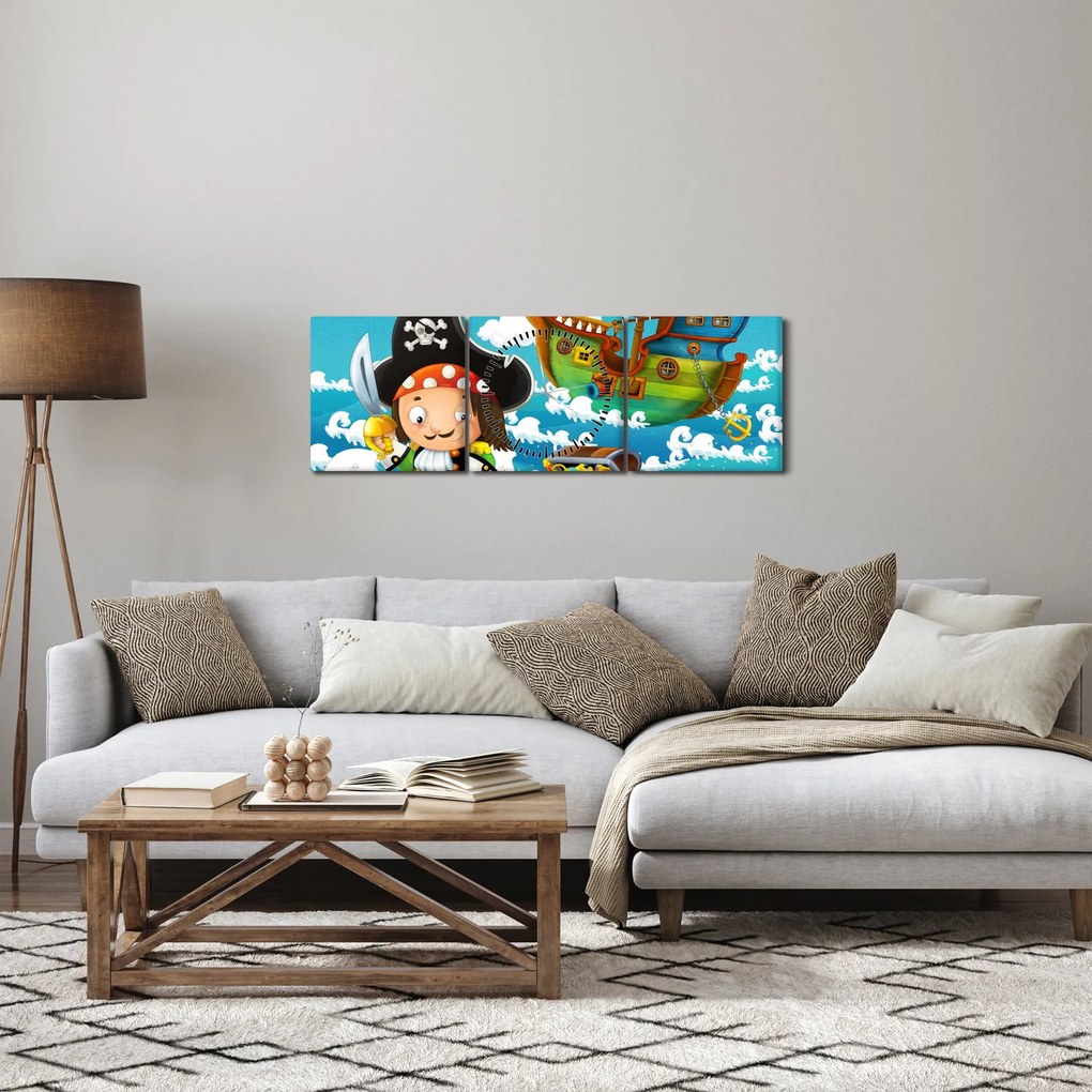 Kép - kalóz kincs (órával) (90x30 cm)