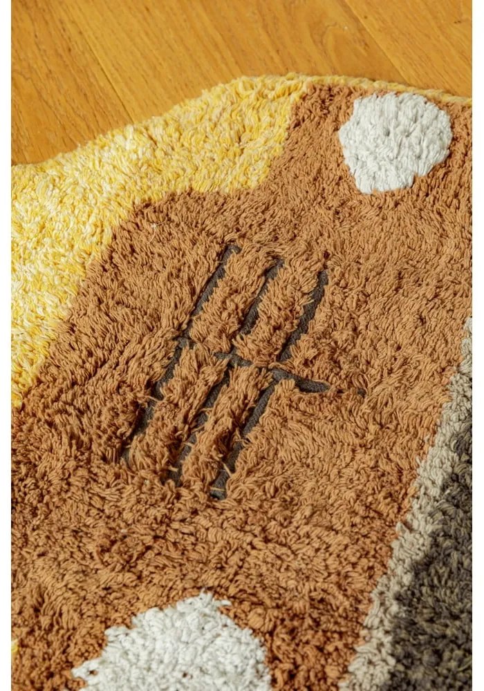 Okkersárga mosható-kézi szövésű pamut gyerek szőnyeg 90x130 cm School Bus – Lorena Canals