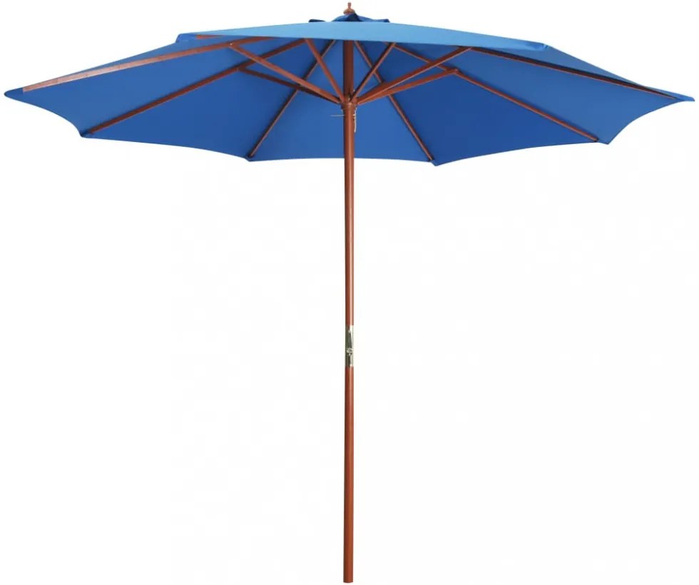 Kék napernyő farúddal 300 x 258 cm