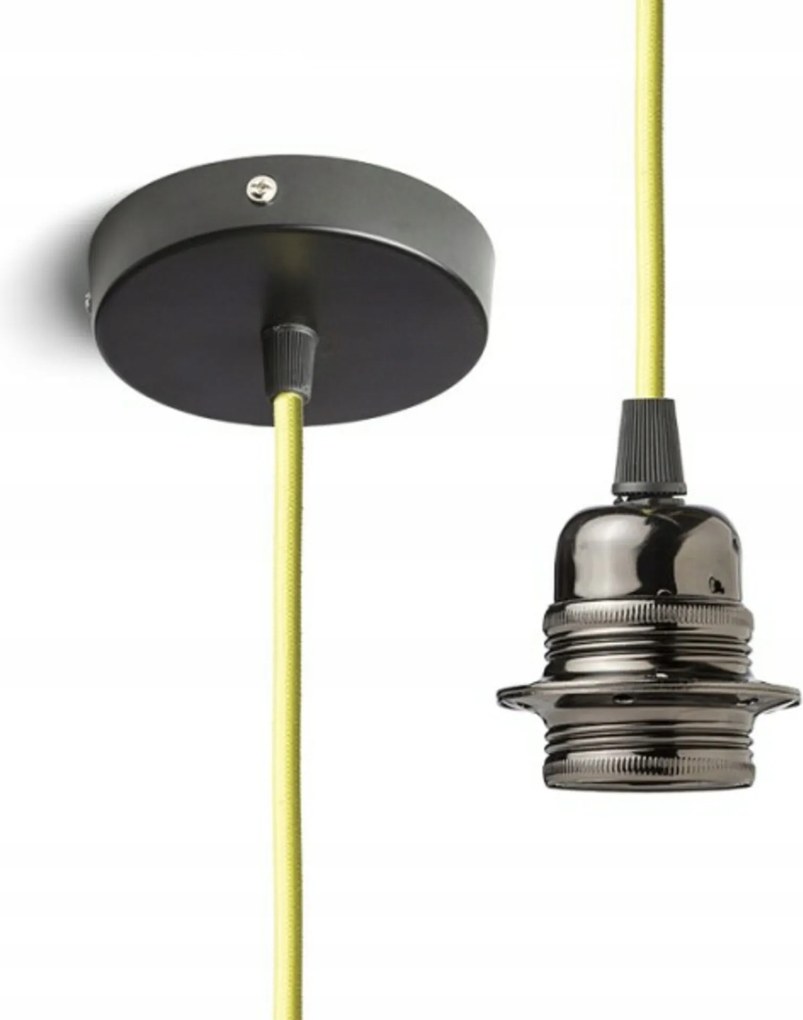 Rendl Elisa függeszték szett fekete, lakk, króm, E27, 28W, 1.5m R11885