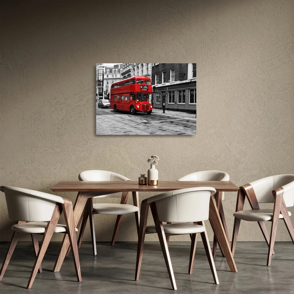 Üveg kép - London busszal (70x50 cm)