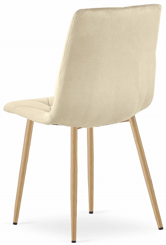 Világosbézs bársony étkezőszék LIBRA