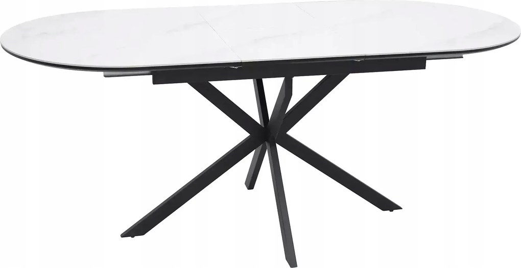 Összecsukható asztal kerek fehér konyha étkező asztal Gaston Ceramic 140