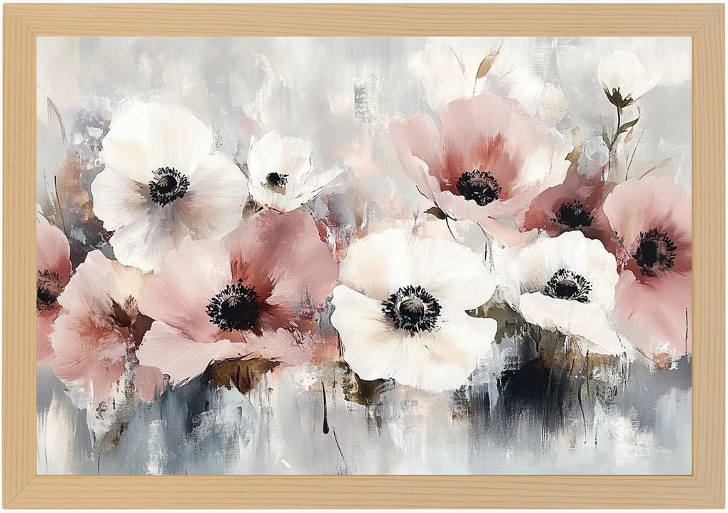 Poszter Keret Fa Akvarell Természet Virágok Csokor Kert 60x40