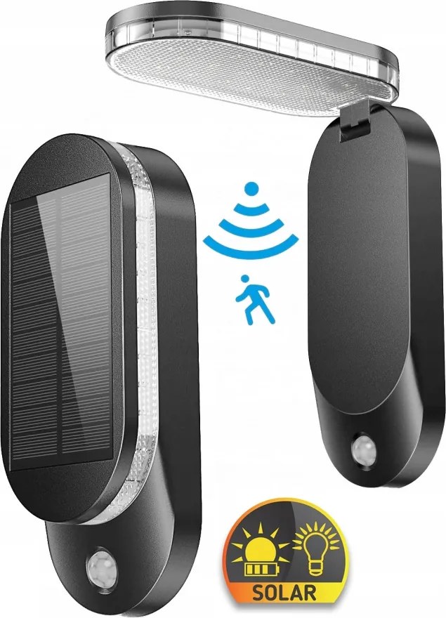 Led-es Napelemes Homlokzati Lámpa Mozgás- És Szürkületérzékelővel, Állítható IP65