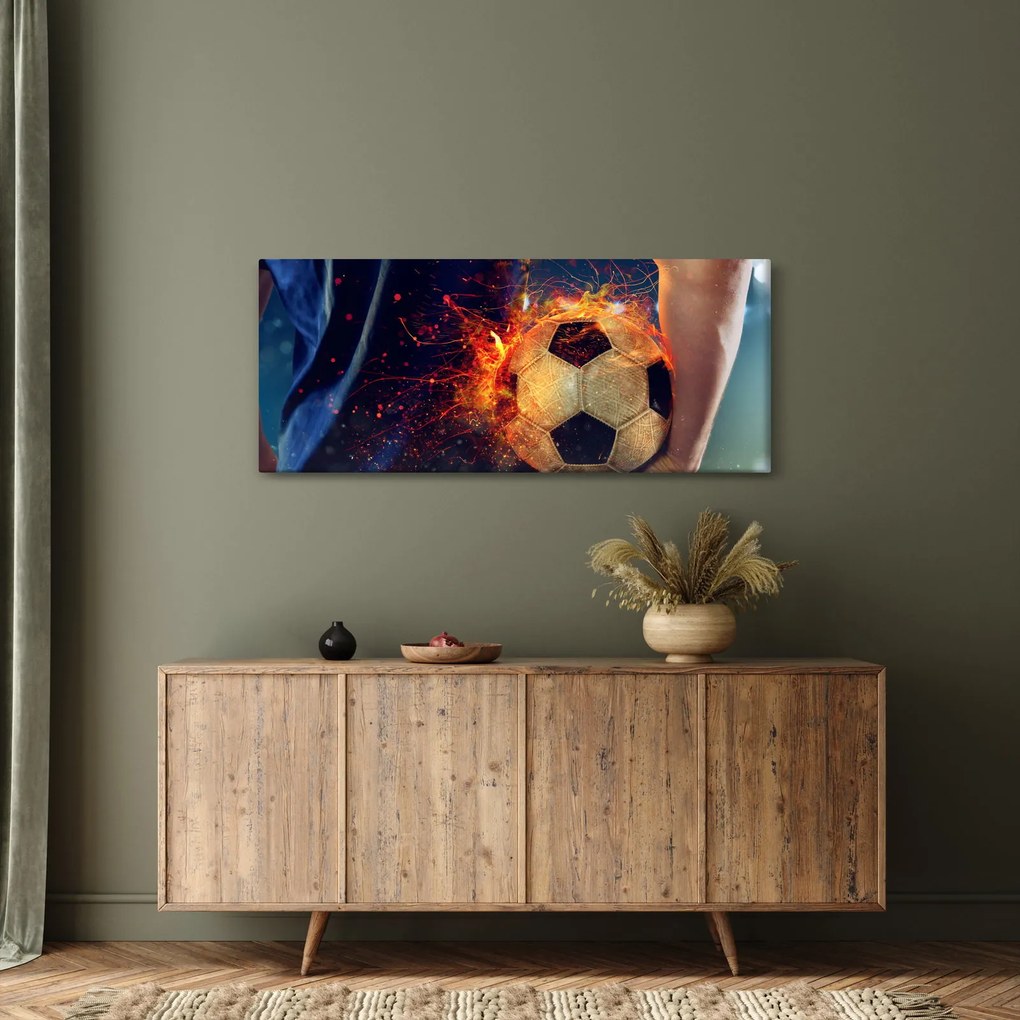 Kép - Futball-labda a tűzben (120x50 cm)