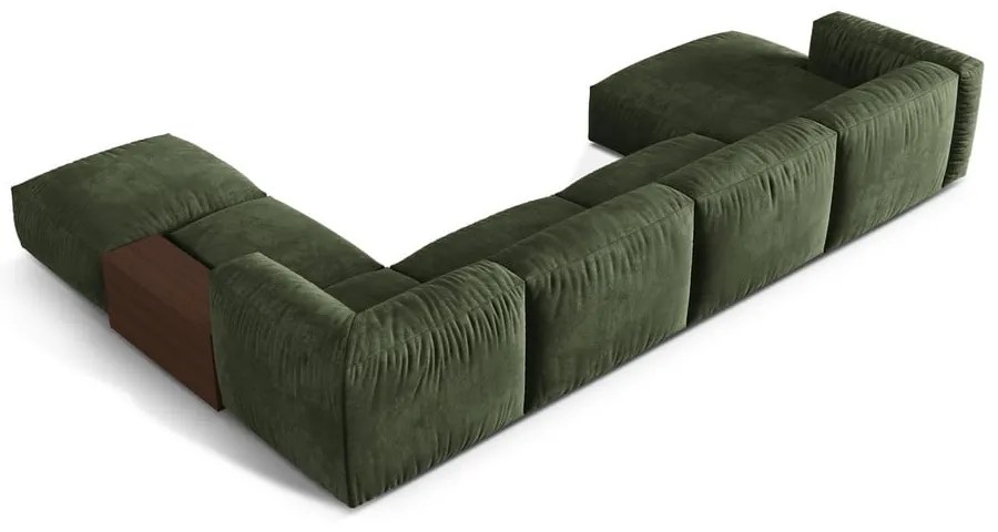 Zöld bársony moduláris sarokkanapé (jobb oldali-U alakú) Martina – Micadoni