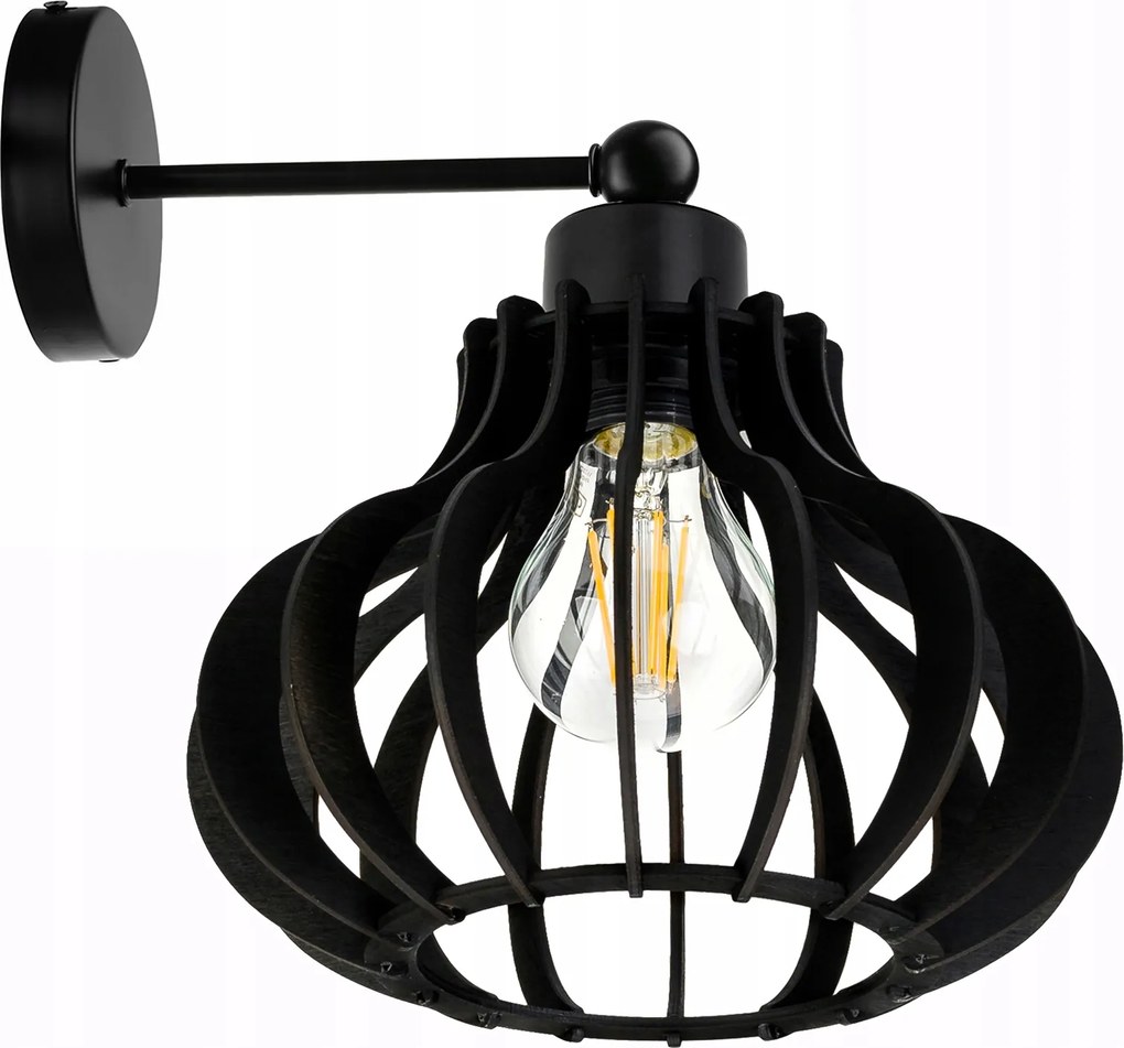 Fali lámpa fix egyenes Loft lámpabúra Alladyna Fa 1x E27