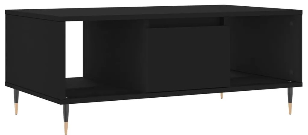 Fekete szerelt fa dohányzóasztal 90x50x36,5 cm