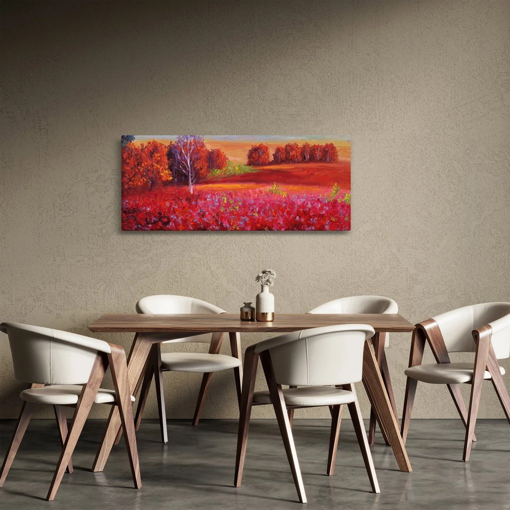 Egy vörös táj képe (120x50 cm)