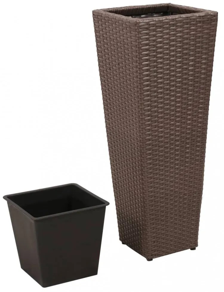 3 db barna polyrattan kerti magaságyás