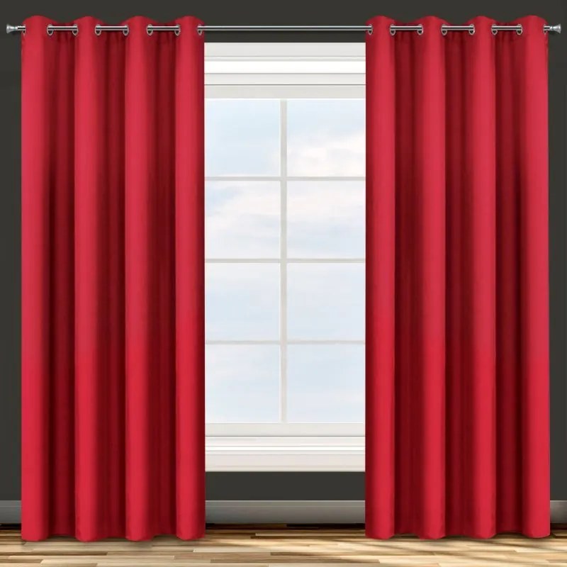 Kész drapéria karikákon Design 91 140x250cm Piros