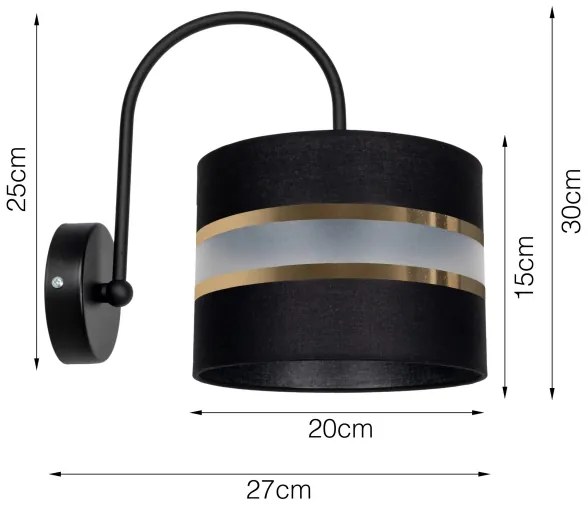 Fali lámpa CORAL 1xE27/60W/230V fekete