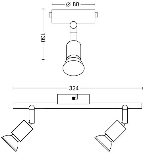 Philips - Spotlámpa LIMBALI 2xGU10/50W/230V fekete