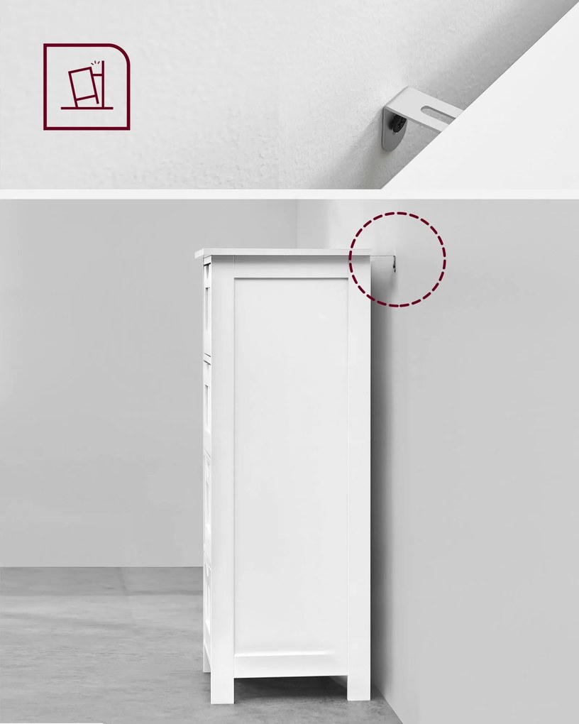 Fürdőszobai szekrény LEHAC 30x82 cm, fehér