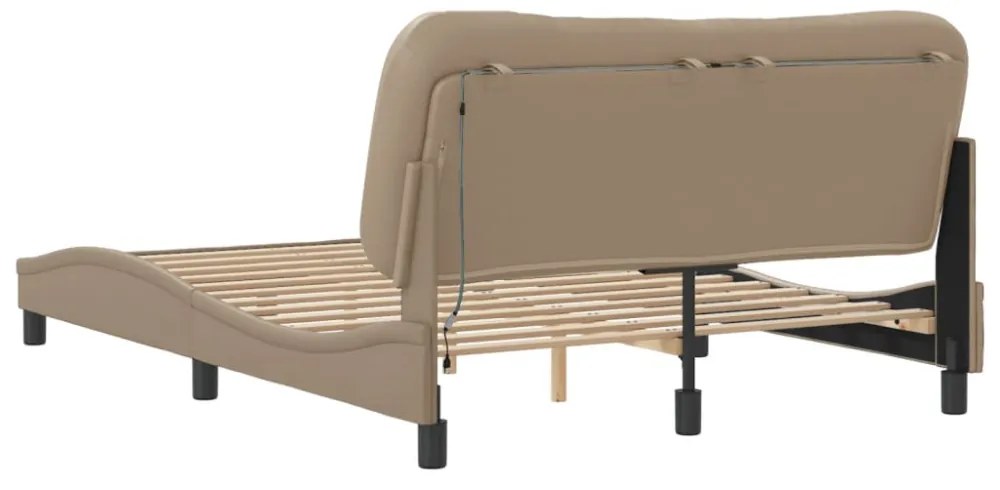 kávészínű ágykeret LED-ekkel matrac nélkül Hvar 140 x 200 cm