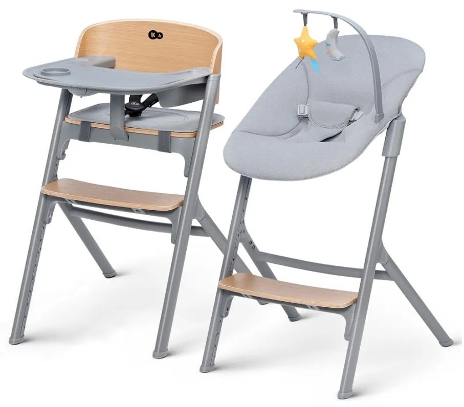 KINDERKRAFT SELECT 3v1 LIVY Premium tölgy etetőszék + CALMEE pihenőszék