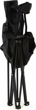 DIVERO® Kempingszék összecsukható italtartóval fekete