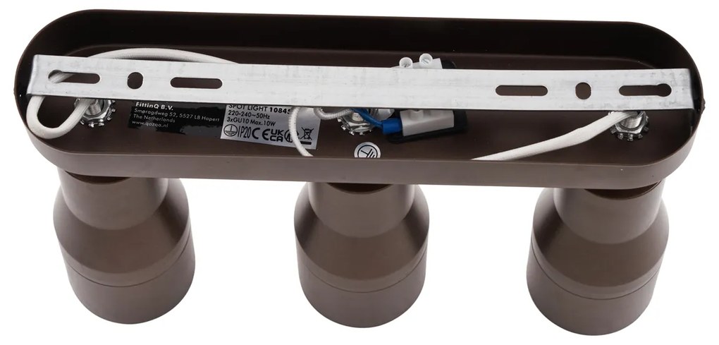 Kerek mennyezeti spotlámpa sötét bronz GU10 50 mm 3-fényes - Stanley