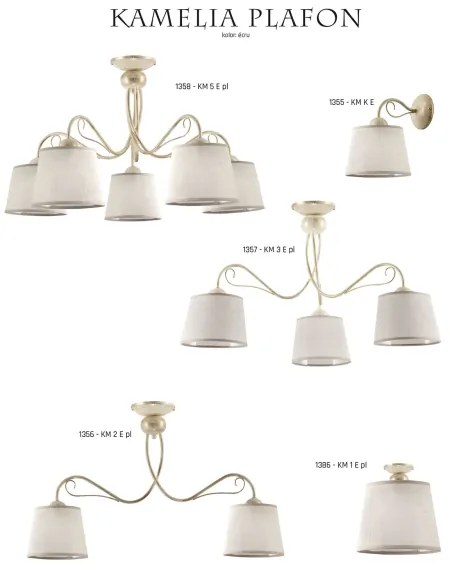 Jupiter 1356 - KM 2 PE - Mennyezeti lámpa KAMELIA 2xE27/60W/230V