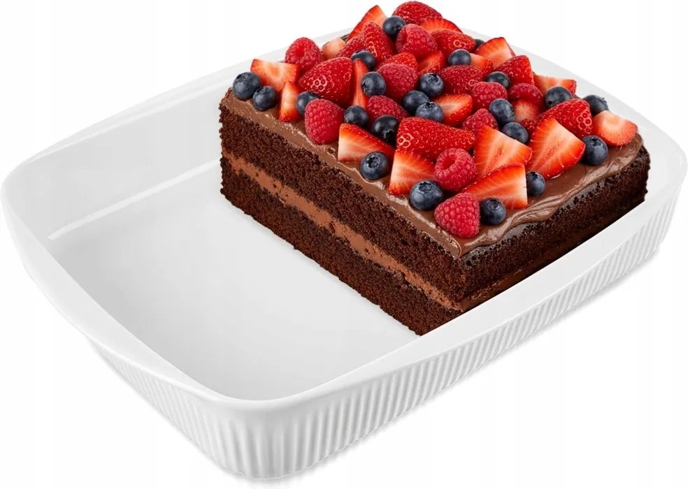 Hőálló Porcelán Edény Fehér Tömör Orion 36,5x30x6 cm, 4 l