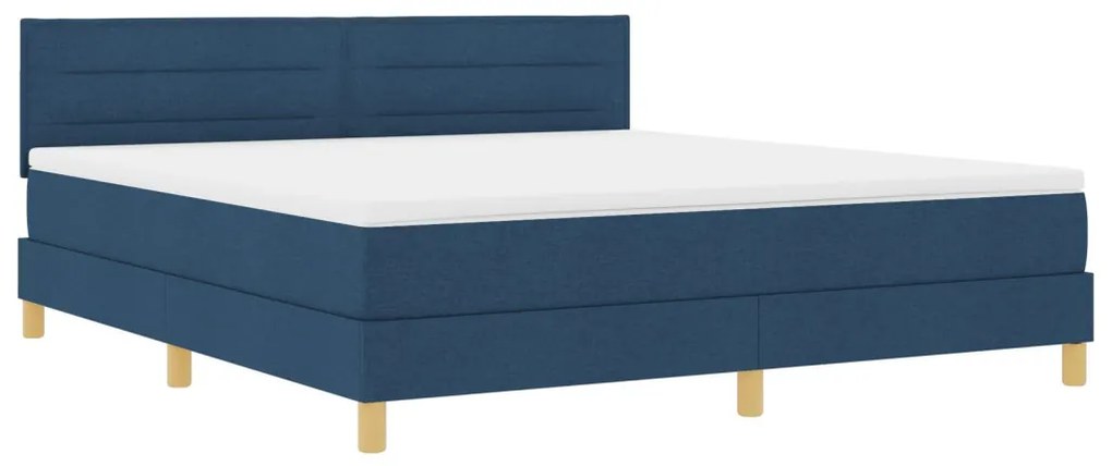 Box Spring Ágy matraccal Kék 180x200 cm Szövet