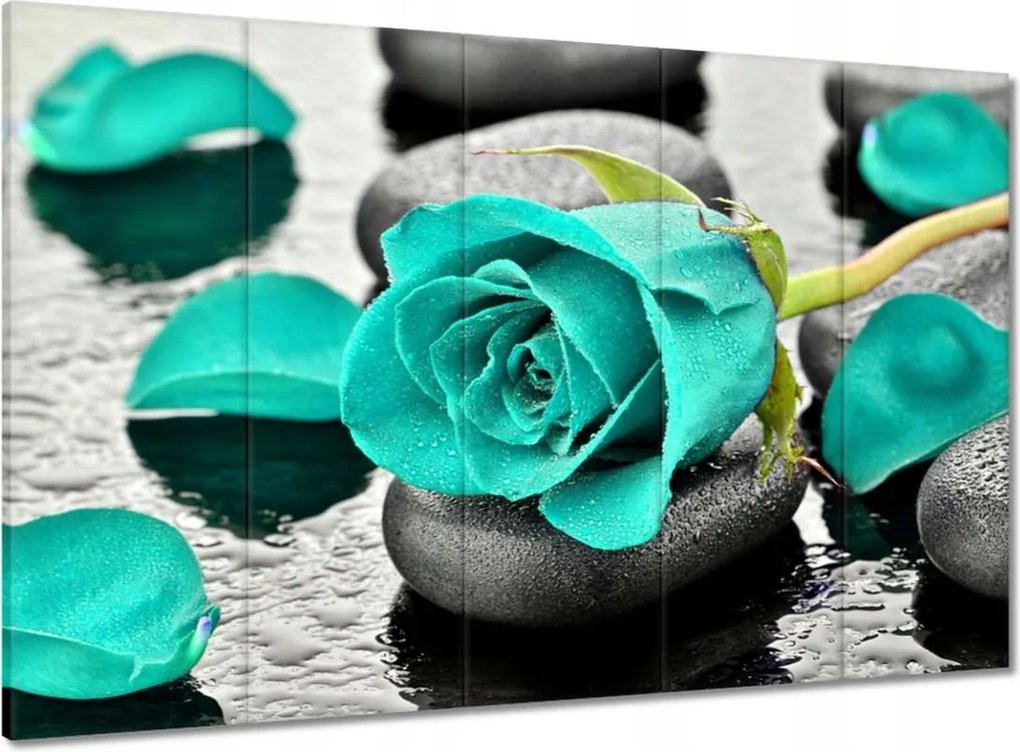 Vászonkép 100x70 Türkiz rózsa