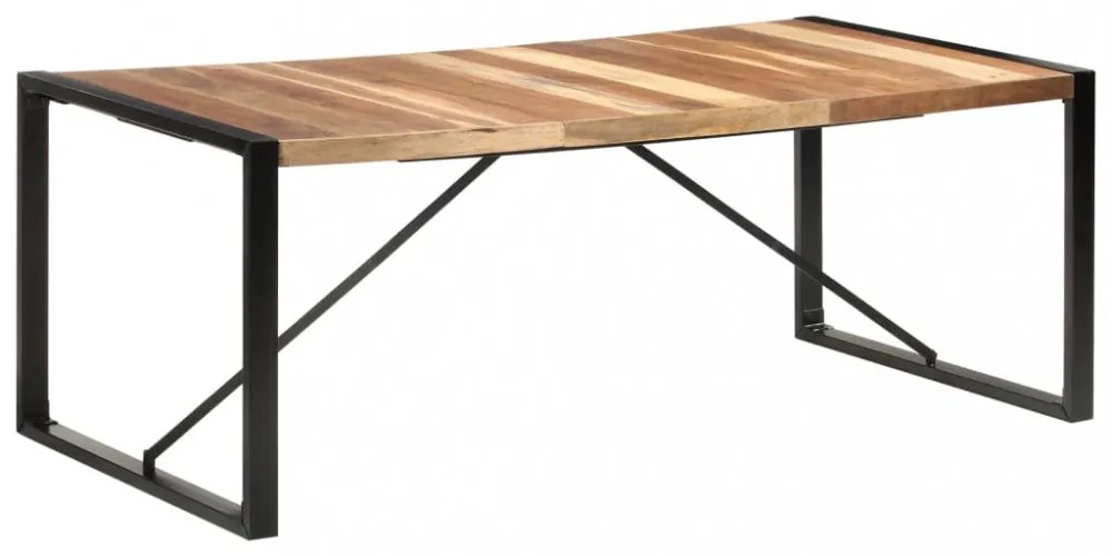 paliszander felületű tömör fa étkezőasztal 200 x 100 x 75 cm