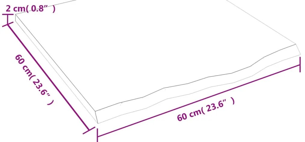 kezeletlen tömör fa fürdőszobai pult 60x60x2 cm