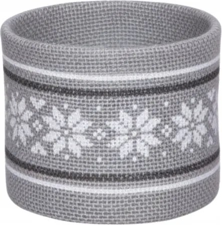 Juta virágtartó fedél, juta virágtartó fedél, norvég mintás 9,5 x⌀12 cm szürke