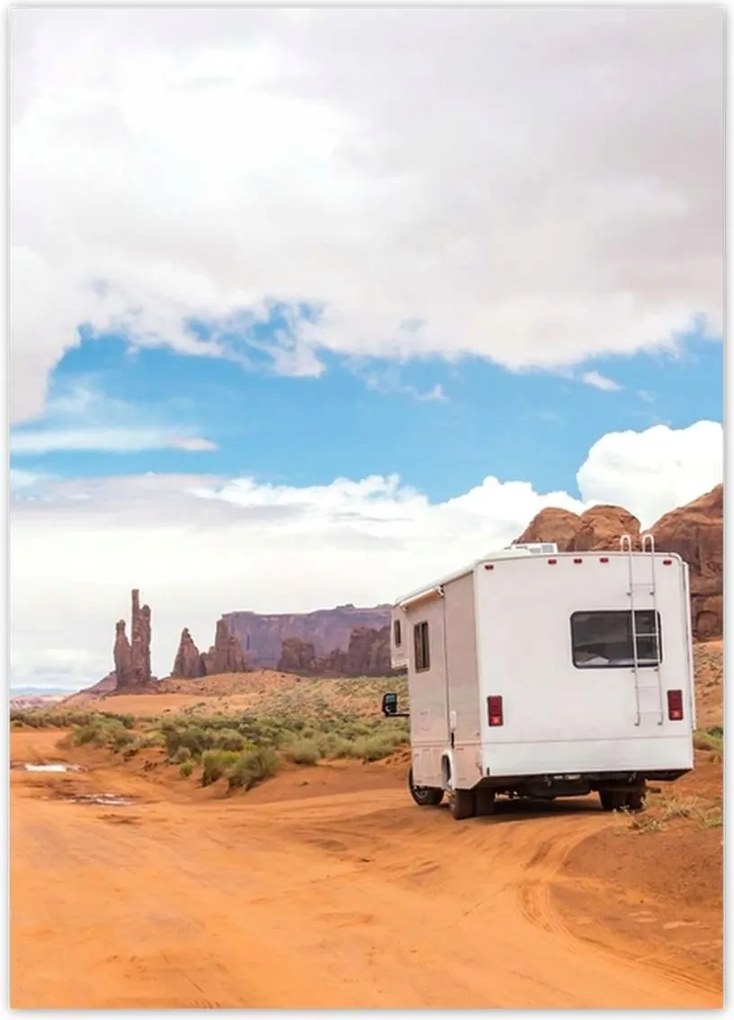 Poszterek 50x70 Lakókocsi a sivatag lejtőjén